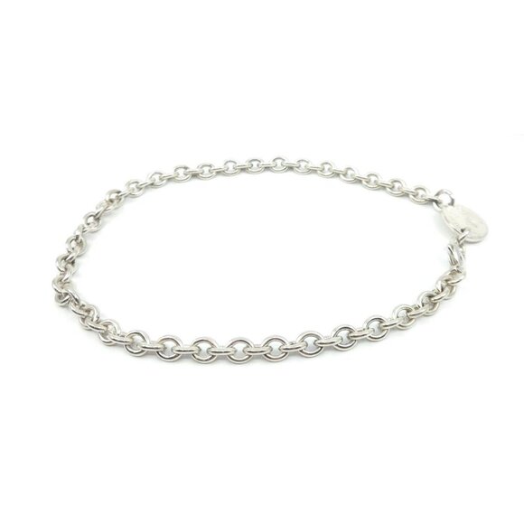 Tiffany & Co Sterling Silver Return to Tiffany Oval Tag Link Necklace 16" - Picture 10 of 12